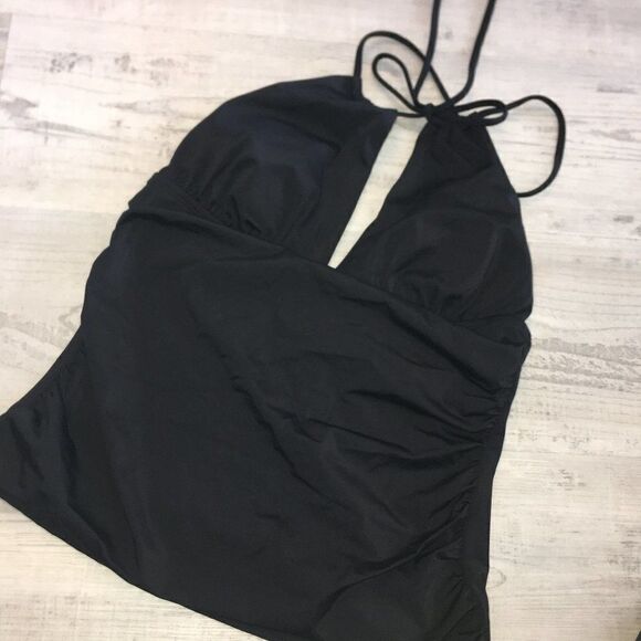 NWT Coastal Blue Tankini Black Top M - Picture 1 of 7